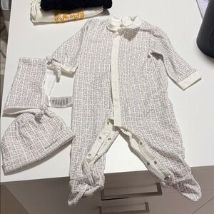 Givenchy Stylish Gray Patterned Kids One Piece